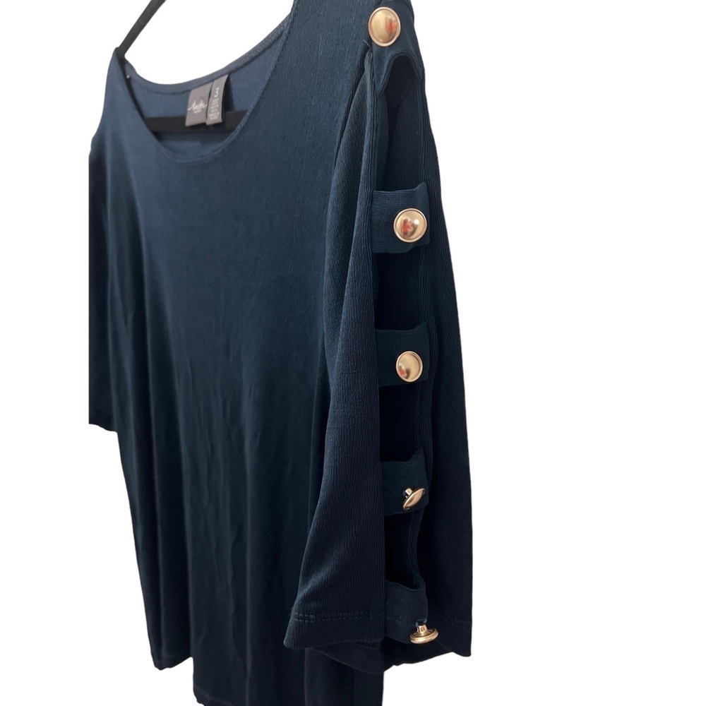 CHICO’S Travelers Military Detail Top - Size 3
